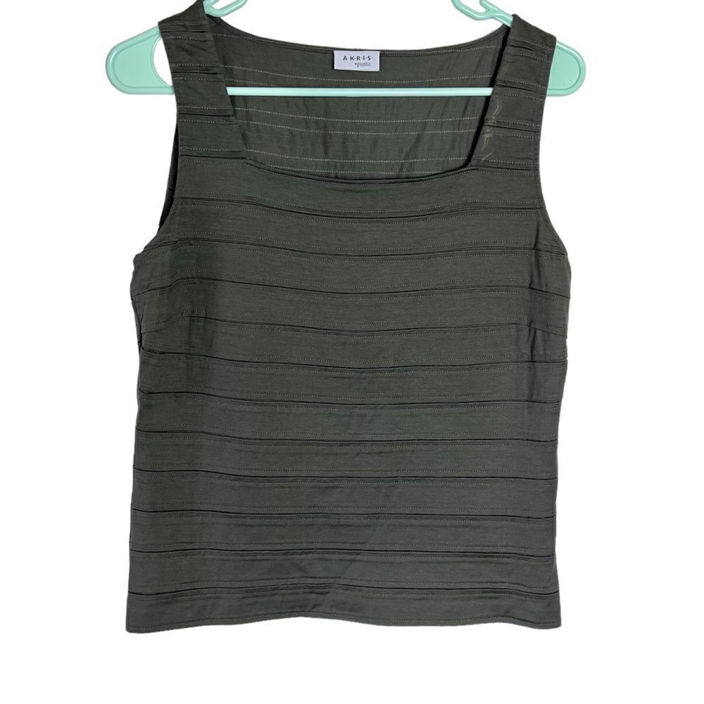 Akris Punto Side Zip Square Neck Tank Top M